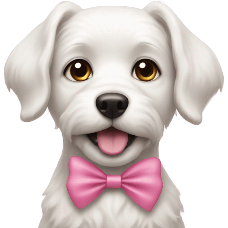 white dog with pink bow emoji