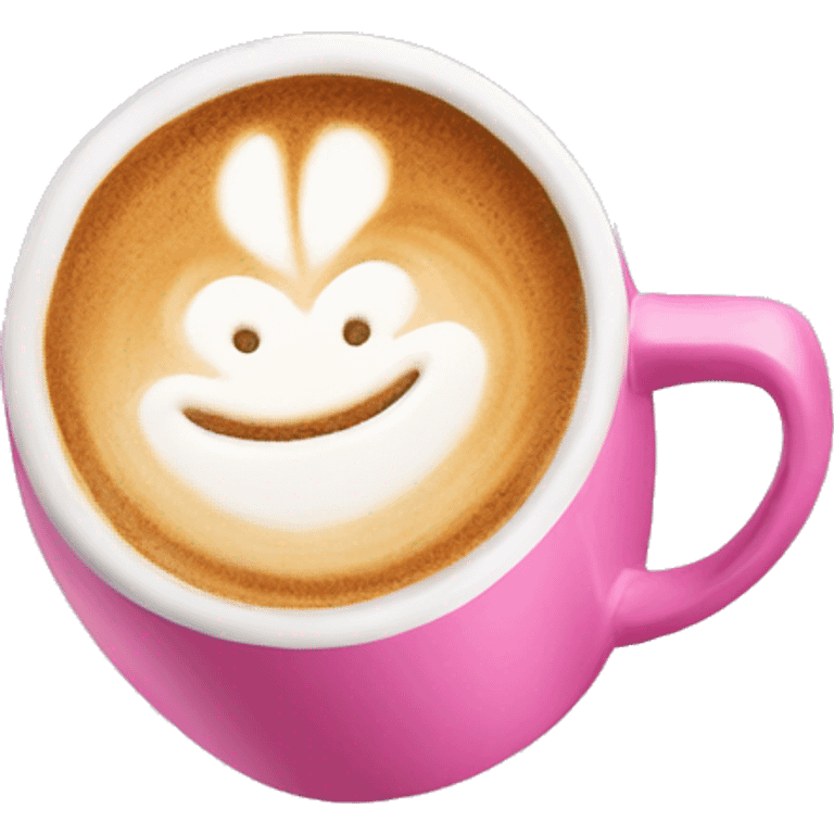 Latte in a pink mug emoji