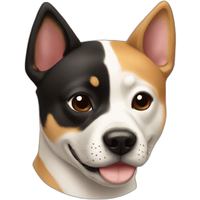 Shiba inu with a Boston terrier emoji