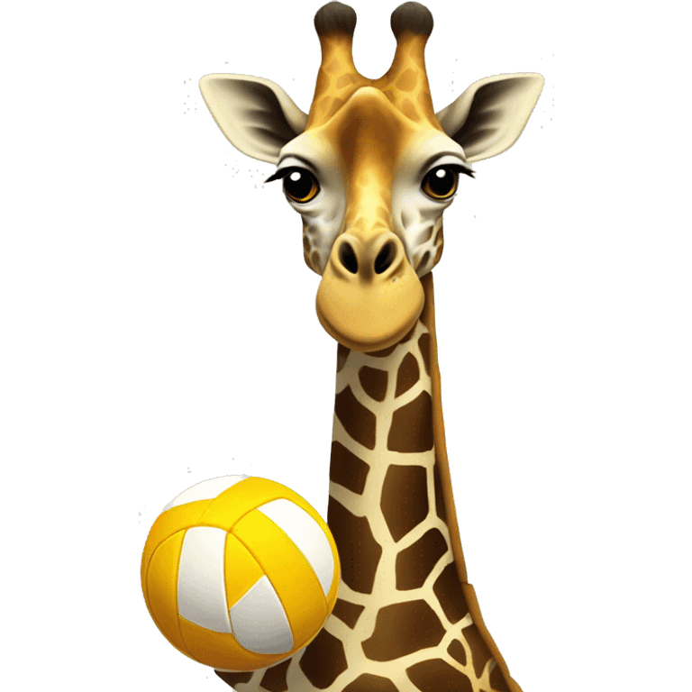 giraffe holding volleyball emoji