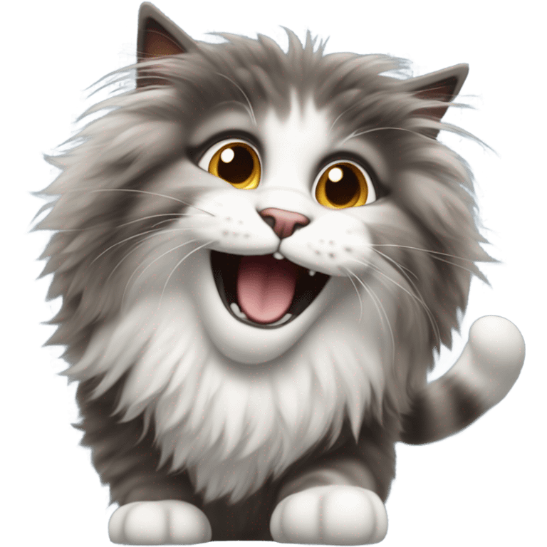 bob ross as a cat doing a backflip emoji