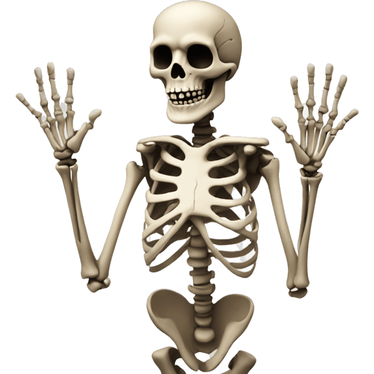 Skeleton man reached out his hands  emoji