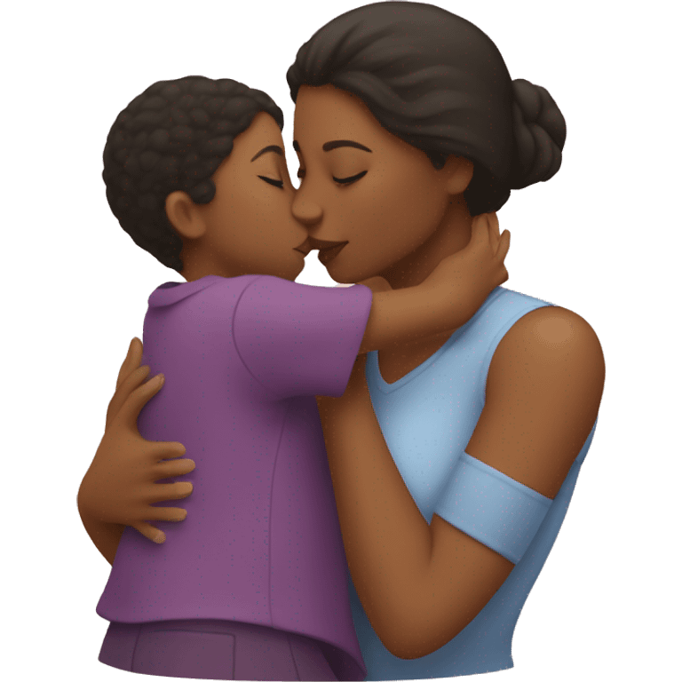 Mom kissing daughter  emoji