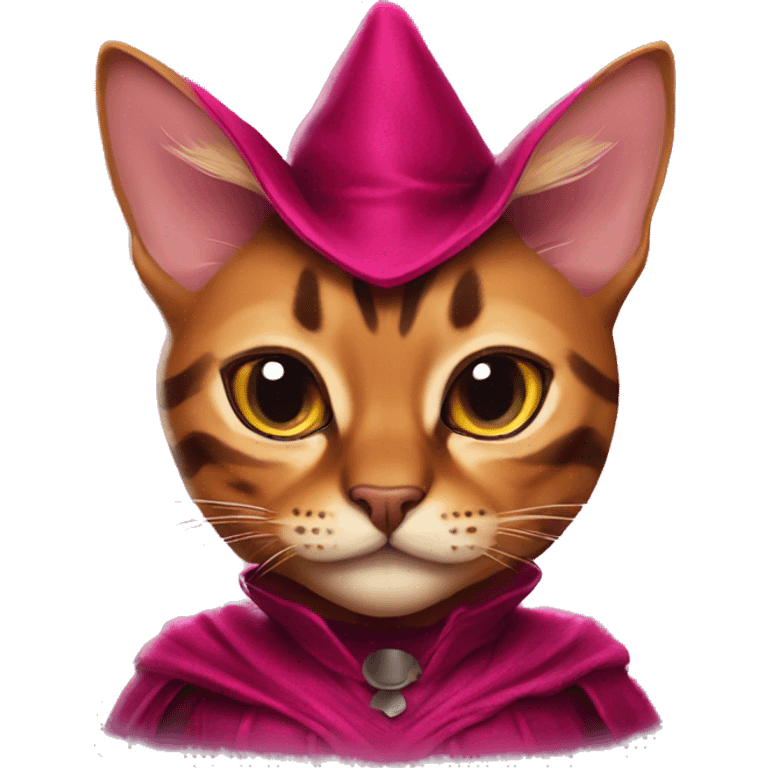 Bengal cat dressed like the scarlet witch emoji