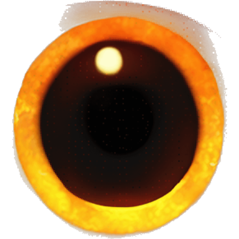 Eye of Sauron with glowing orange iris, set in a dark tower. emoji