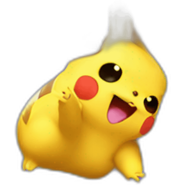 Pikachu waving emoji