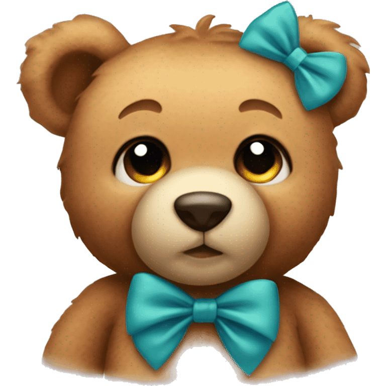 Teddy bear with bow on ear emoji