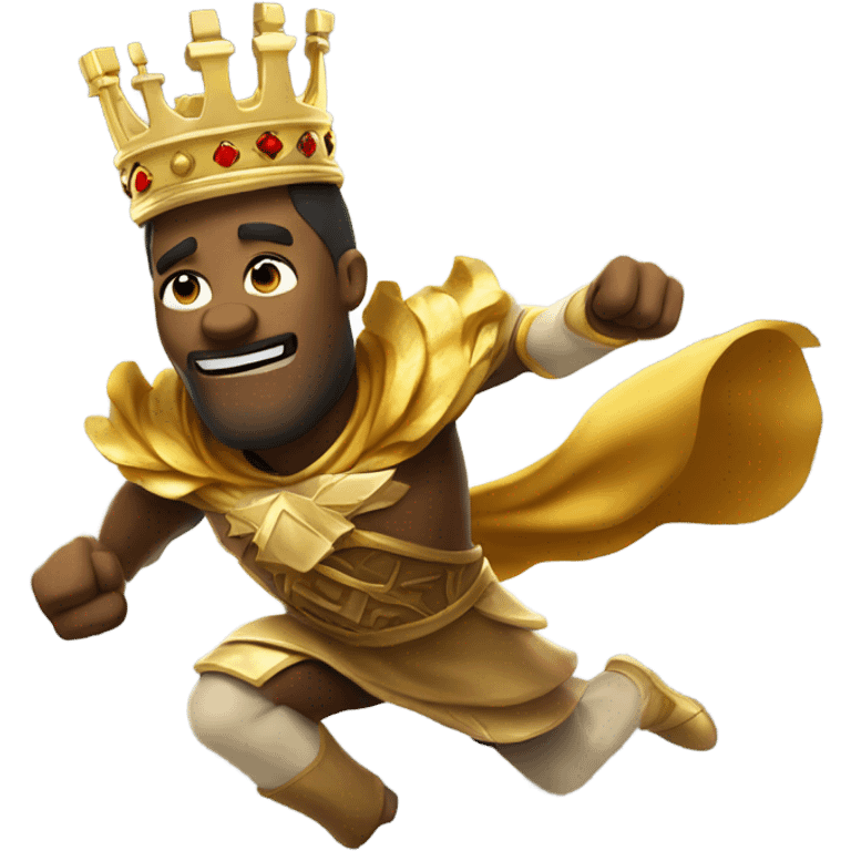 King running fast with crown emoji