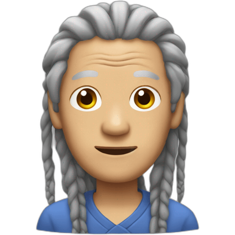 Asian grandad with dreadlocks  emoji