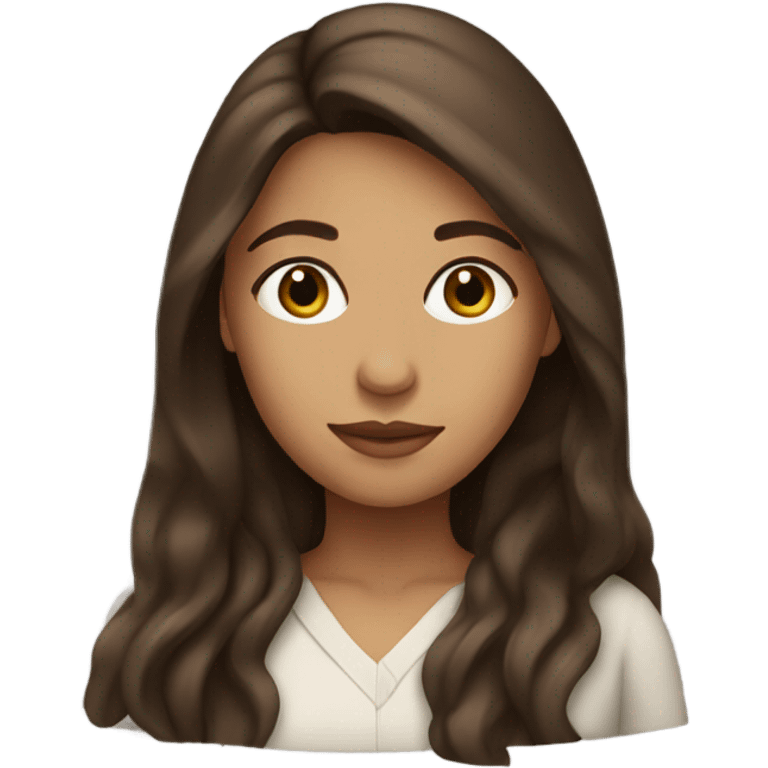 Latina with long brown hair emoji