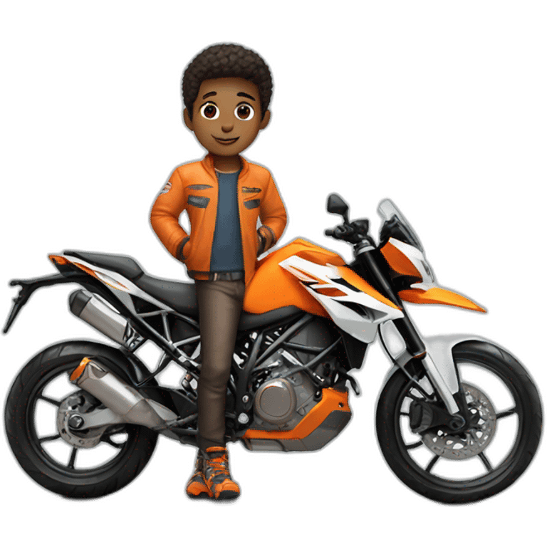 Boy with ktm bike emoji