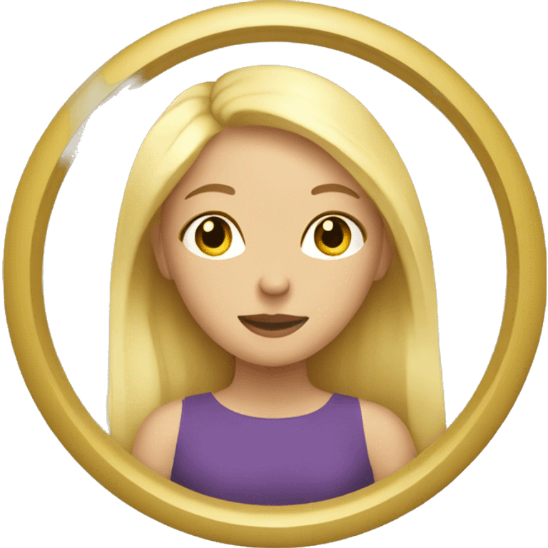 blond woman looking with the mirror in the hand  emoji