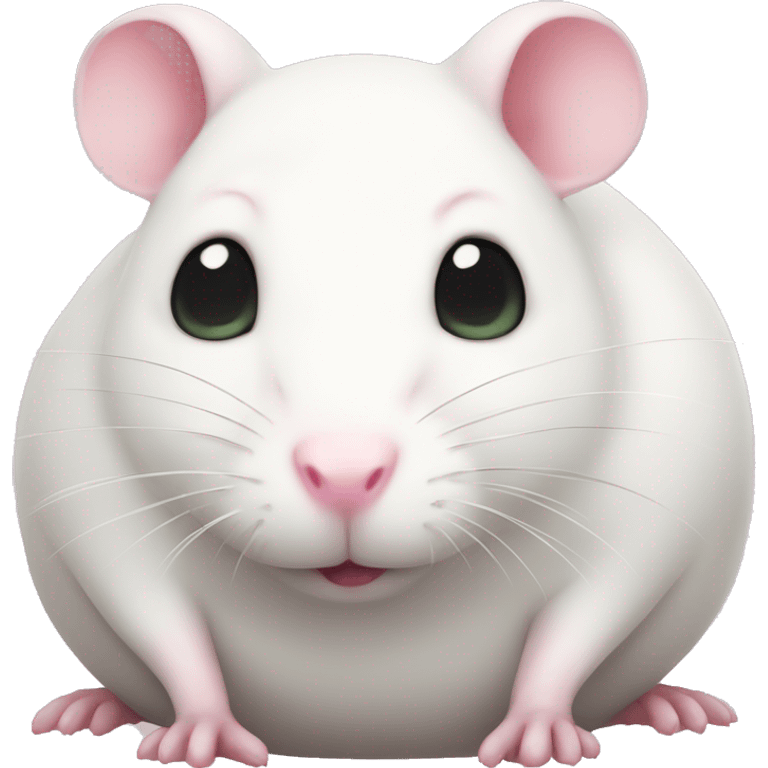 Fat white rat with pink eyes cute anime emoji