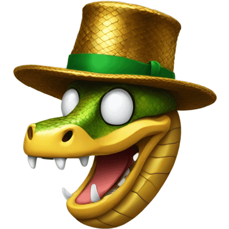 Snake in a New Year's hat emoji