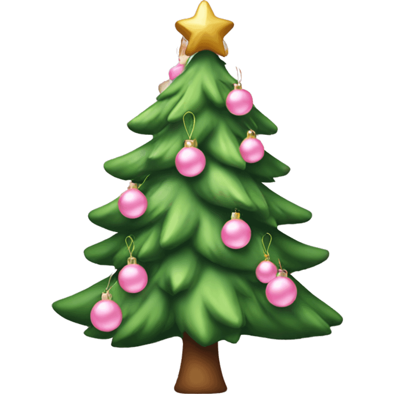 christmas tree with baby pink decorations emoji