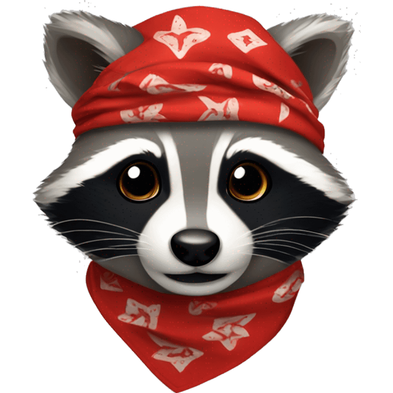 Raccoon wearing red bandana around his neck emoji