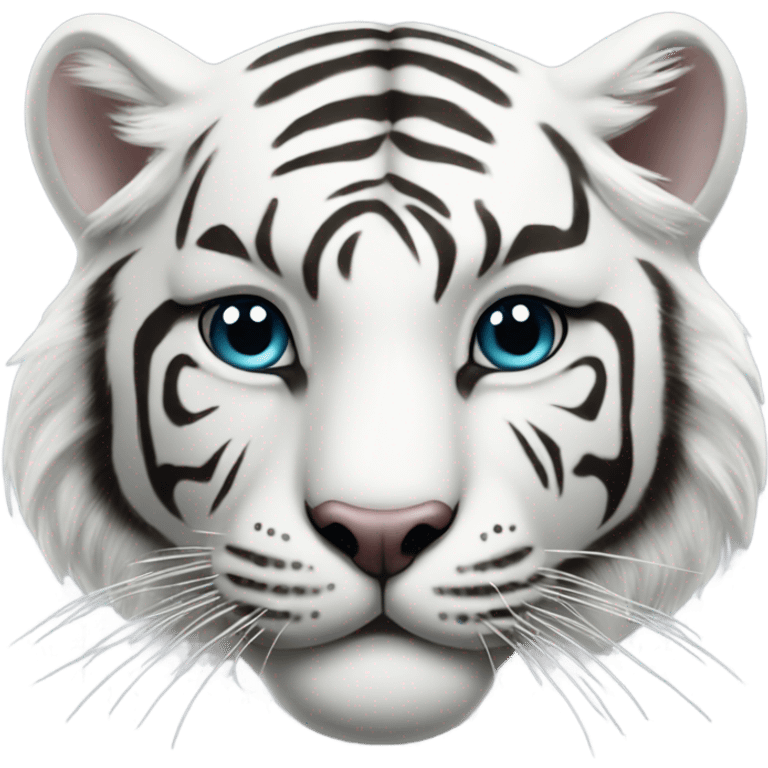 White tiger wearing pearls emoji