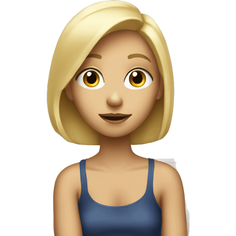 blonde girl watching tv emoji