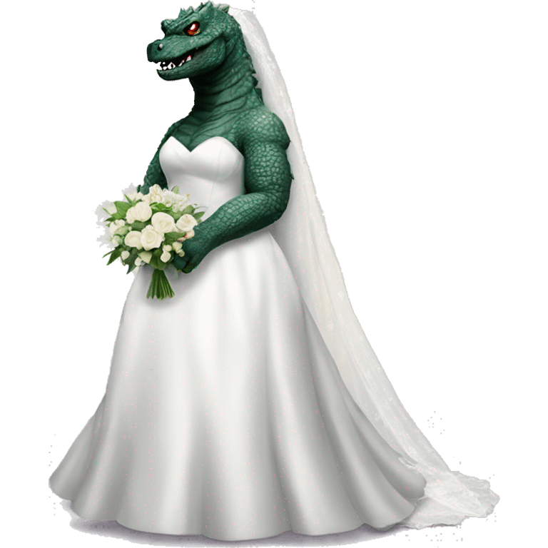 Godzilla in a wedding dress emoji