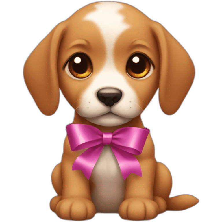 puppy with ribbon on top emoji