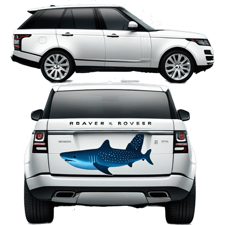 Whale shark on range rover car emoji