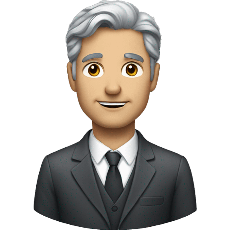 Dark gray haired man in a suit emoji