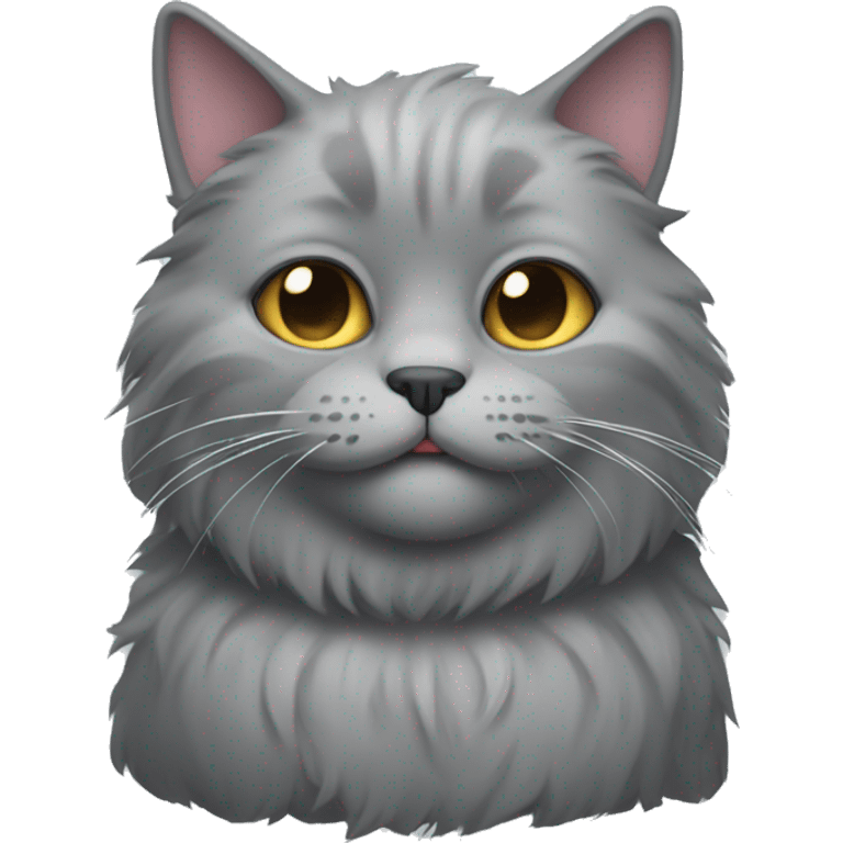 Flaffy grey cat emoji