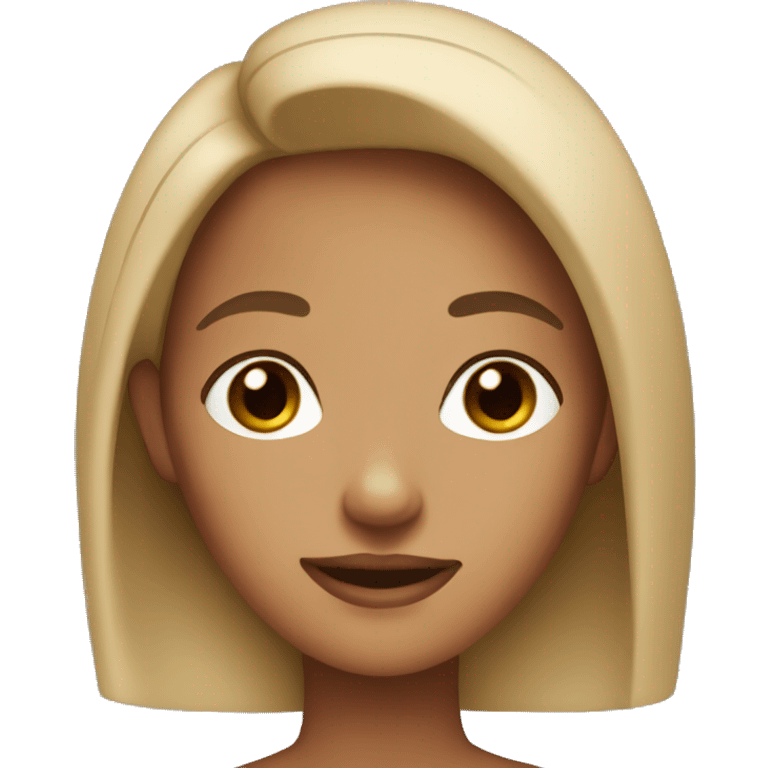 tanned girl dark blonde with brown eyes and big nose emoji