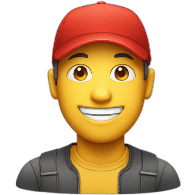 A smiling emoji with a red cap emoji