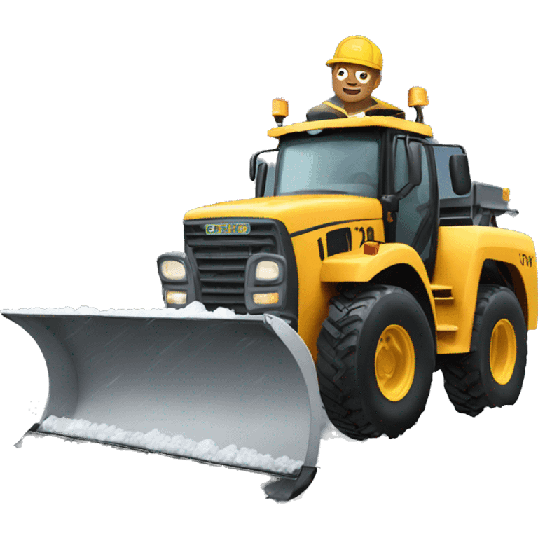 King driving a snow plow emoji