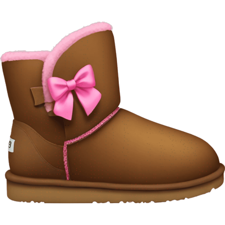 brown uggs with pink bow emoji