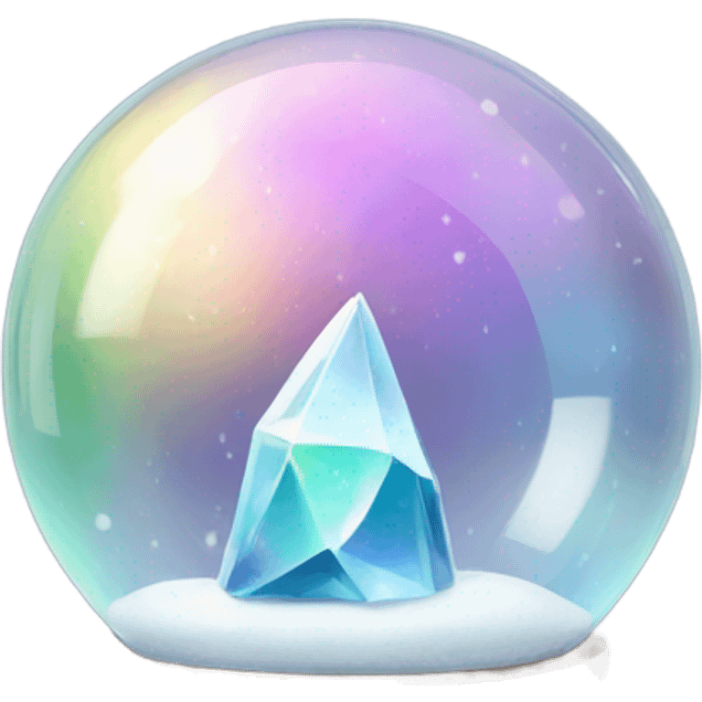 iridescent crystal in snow ball emoji