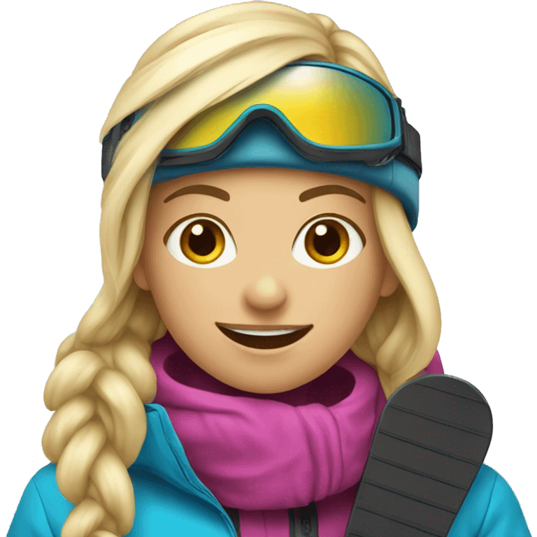 Blonde girl on snowboard  emoji