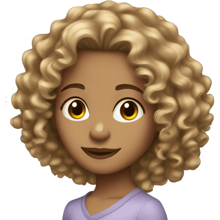 long curly hair light skin toned girl emoji