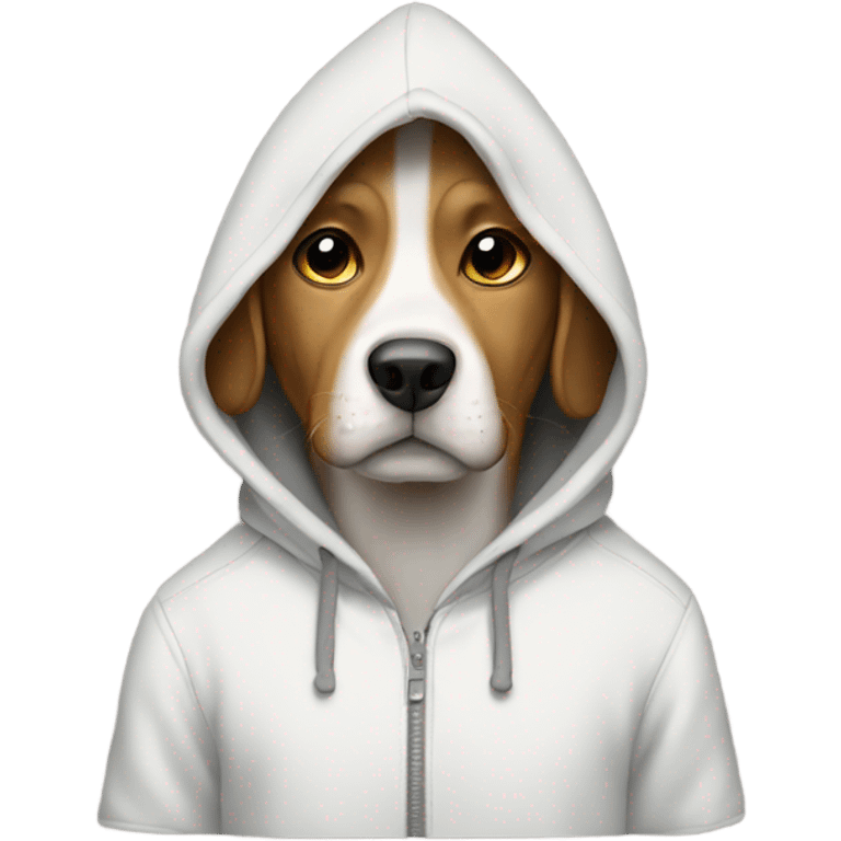 Dog wearing hoodie emoji