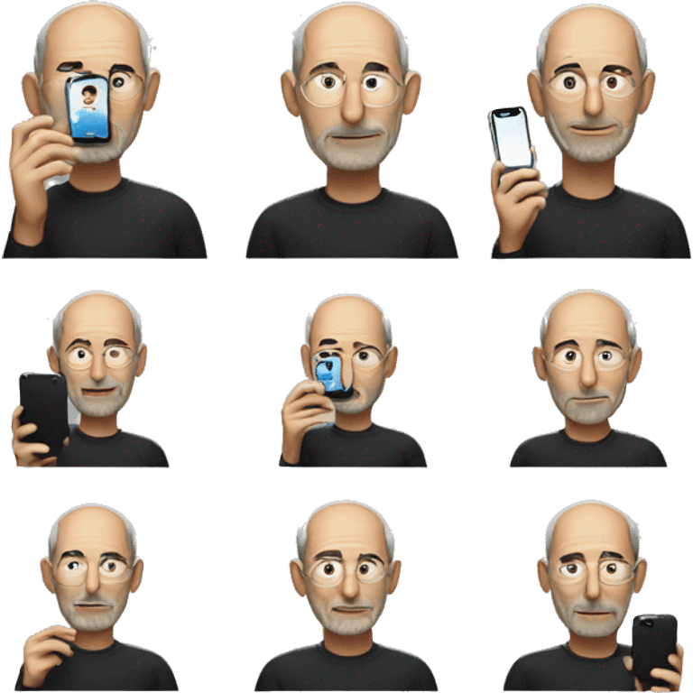 steve jobs holding an iphone 15 emoji