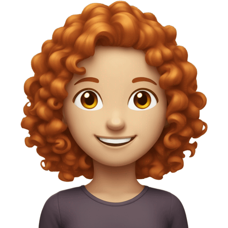 Curly redhead white girl smiling emoji