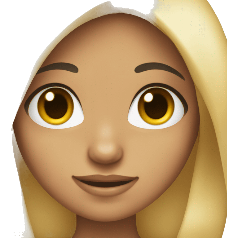 Cute girl with long black hair and tan skin emoji