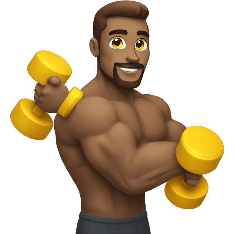 one yellow arm with dumbbells emoji