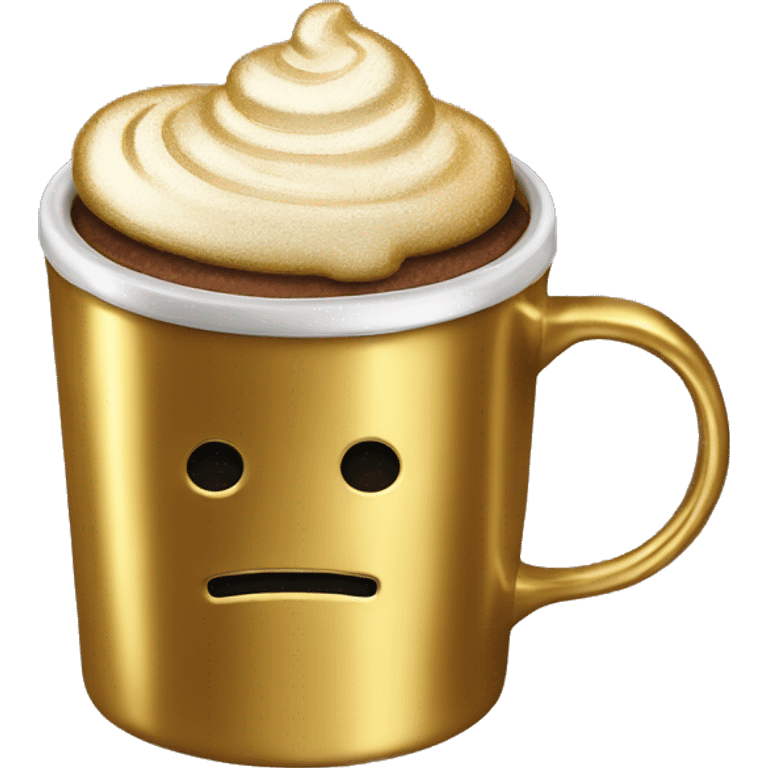 vintage Metallic Gold mug of coffe emoji