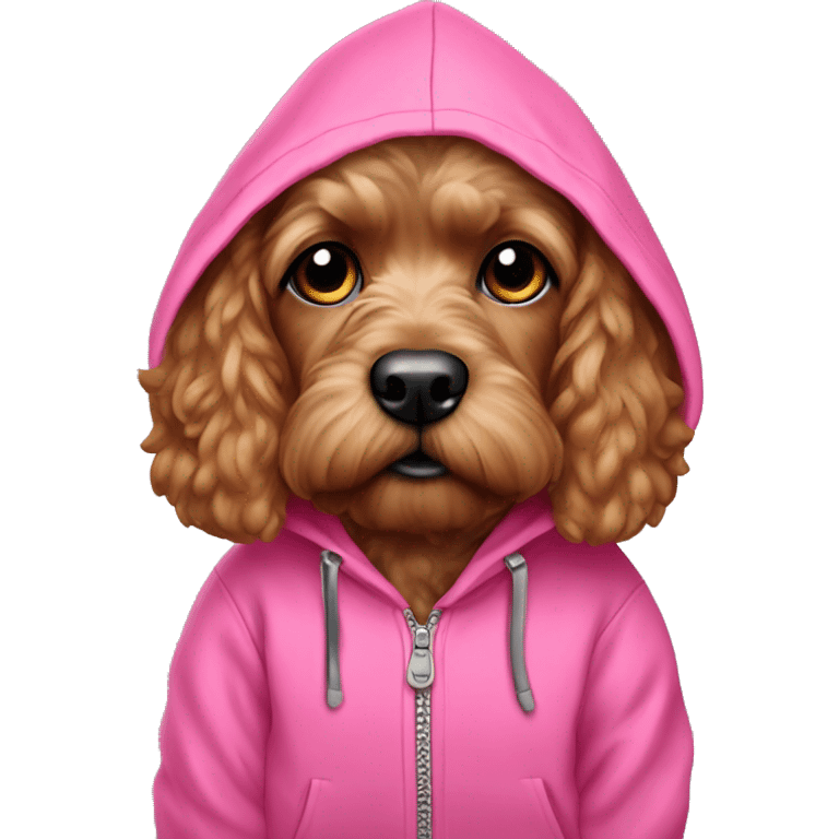 Cockapoo with pink hoodie emoji