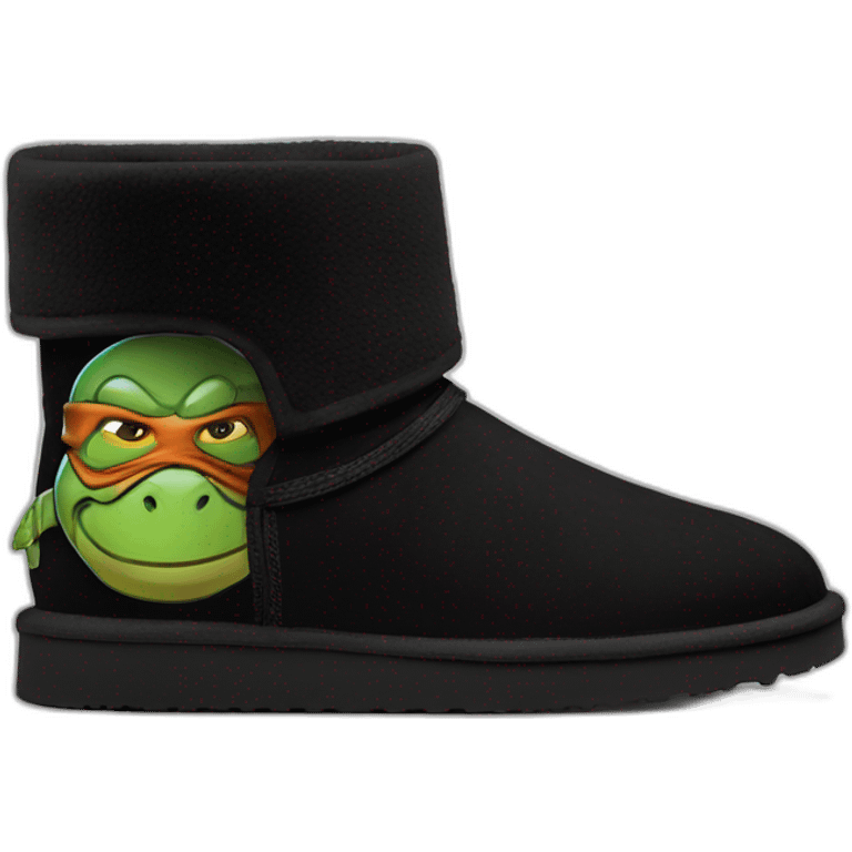 Ninja turtle Black low ugg boots emoji