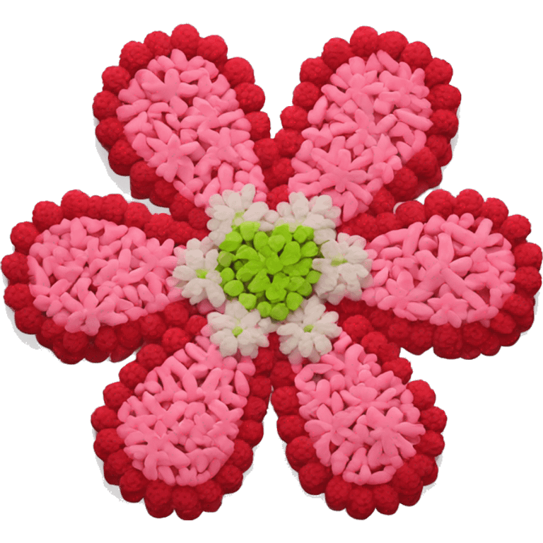 Create a flower made out of love hearts  emoji