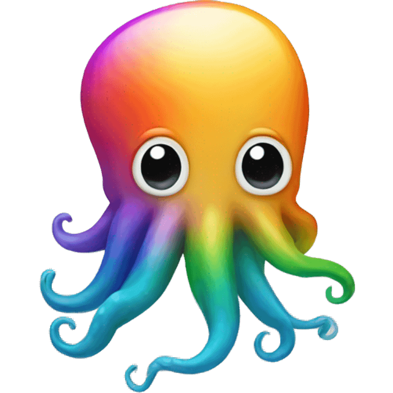 A squid with a rainbow over it  emoji