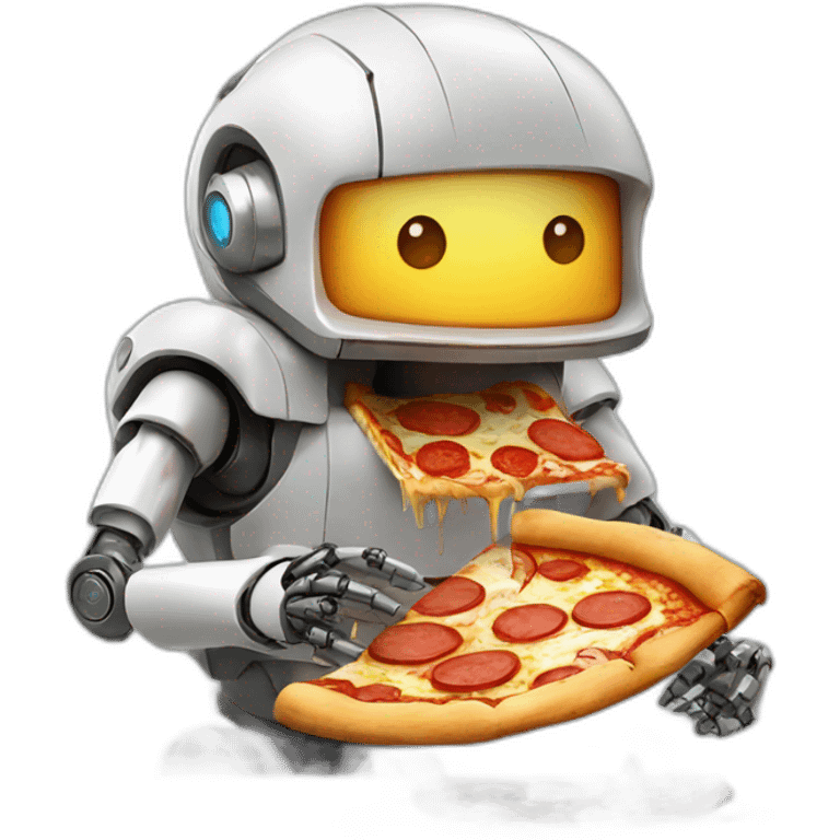 robot eating pizza emoji