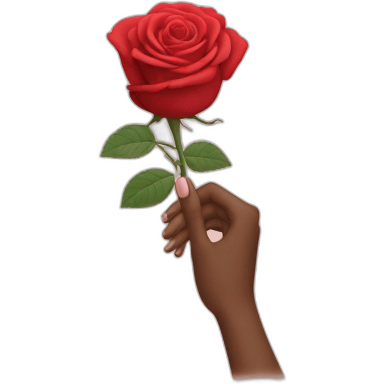 Hand with rose emoji