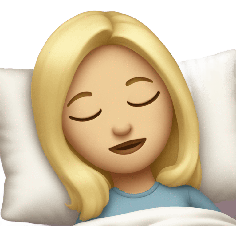 blonde girl asleep in bed  emoji