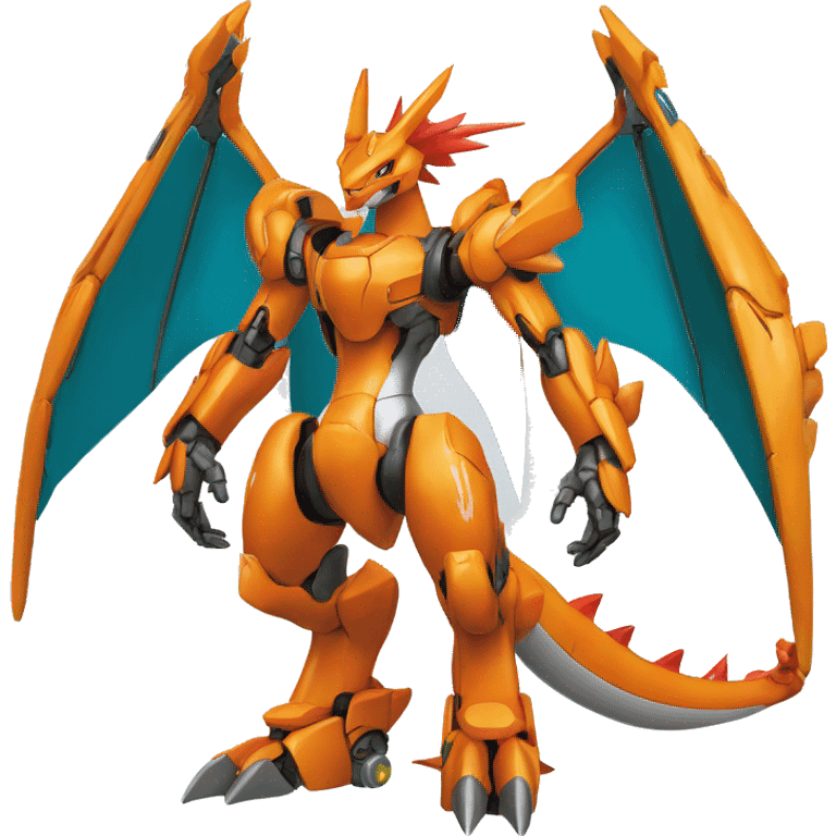 Mechanical Guilmon-Charizard-Medabot-Mecha full body emoji