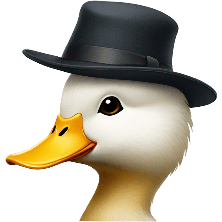 Duck with hat emoji