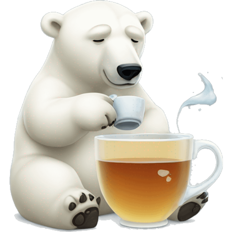 Polar bear drinking tea emoji